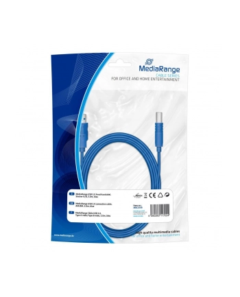 Kabel USB 3.0 MediaRange MRCS149 AM/BM, 3m, niebieski nr 1