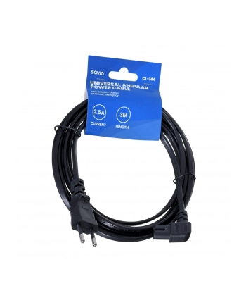 Kabel zasilający Savio CL-144 kątowy, 2pin, 3,0m nr 1