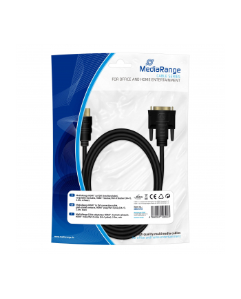 Kabel HDMI MediaRange MRCS118 HDMI/DVI-D, 2m, czarny