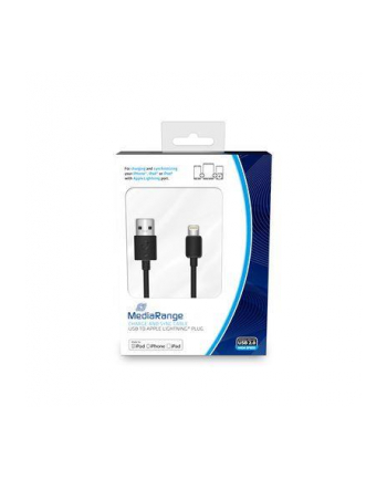 Kabel USB 2.0 MediaRange MRCS137 USB A plug/Lightining plug, 1m, czarny