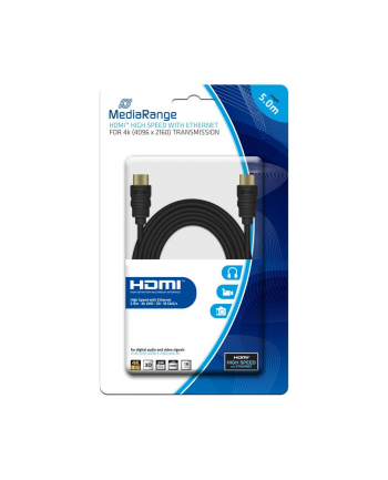 Kabel HDMI MediaRange MRCS158 HDMI/HDMI with Ethernet, 5.0m, czarny