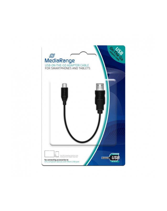 Adapter USB 2.0-Micro USB 2.0 MediaRange MRCS168 0,2m czarny główny