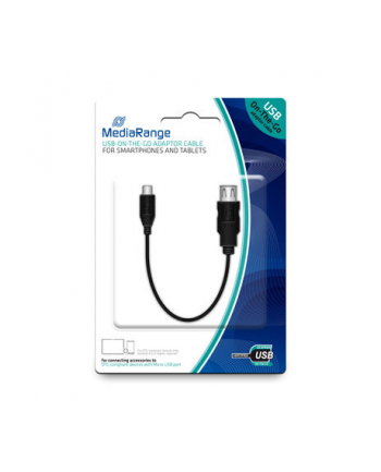 Adapter USB 2.0-Micro USB 2.0 MediaRange MRCS168 0,2m czarny