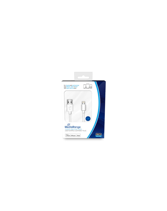 Kabel USB 2.0 MediaRange MRCS178 USB 2.0/Lightning, 1.0m, biały główny