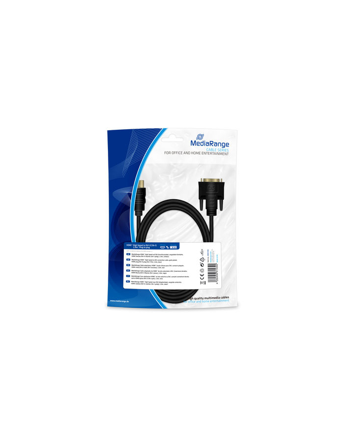 Kabel HDMI MediaRange MRCS185 HDMI/DVI-D, 2.0m, czarny główny