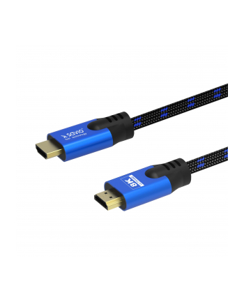Kabel HDMI v2.1 Savio CL-142 1,8m, 8K, OFC, niebiesko-czarny, złote końcówki
