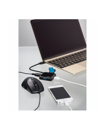 HUB USB 1:4 Hama USB 3.0 TYP C, czarny