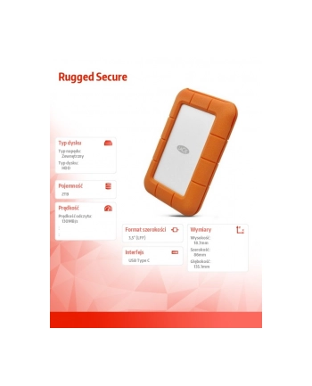 lacie Dysk Rugged Secure 2TB 2,5 STFR2000403 nr 2