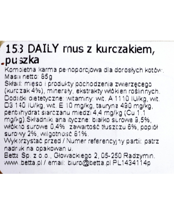 ALMO NATURE Daily Menu Mus z kurczakiem- puszka 85g