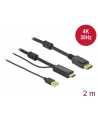 DELOCK HDMI M DisplayPort M 4K cable 2m powered by USB A M black - nr 5