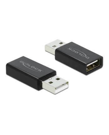 DELOCK adapter USB A /F 2.0 to USB A /M 2.0 with data blocker black