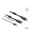 DELOCK HDMI M DisplayPort M 4K cable 2m powered by USB A M black - nr 8