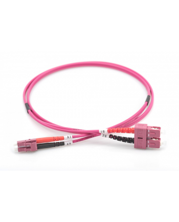 DIGITUS LWL patchcable LC/SC 50/125 2m multimode duplex OM4 RAL 4003