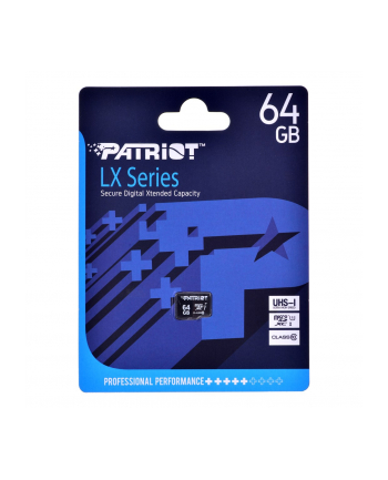 patriot memory PATRIOT MicroSDHC Card LX Series 64GB UHS-I/Class 10