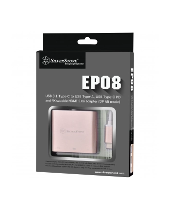 silverstone technology SilverStone Adapter SST-EP08P Type-C (pink / white) nr 2