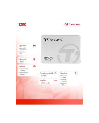 transcend Dysk SSD 220Q 500GB 2,5 QLC SATA3 6GB/S