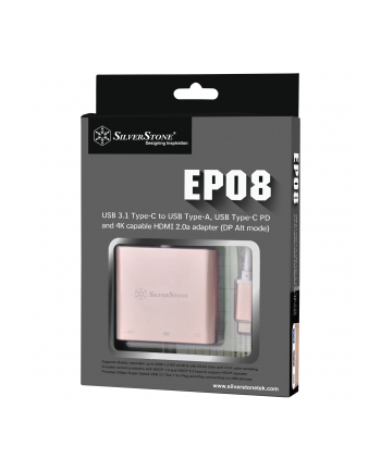 silverstone technology SilverStone Adapter SST-EP08P Type-C (pink / white) nr 2