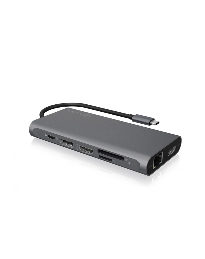 ICY BOX IB-DK4050-CPD USB 3.2 Gen 1 (3.1 Gen 1) Type-C 5000 Mbit/s Anthracite, Docking station główny