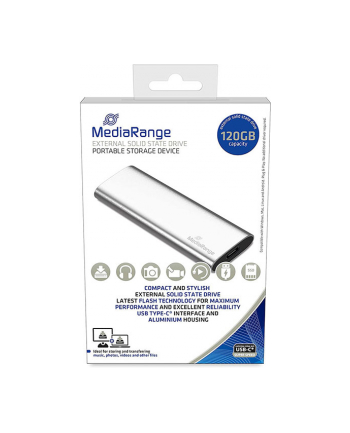 MediaRange 120 GB, external SSD (silver, USB-C 3.2 (10 Gbit / s), external)