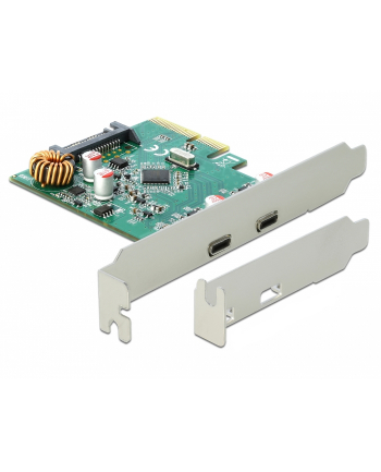 DeLOCK PCIe x4> 2xext SuperS. USB 10Gbps (USB 3.1 Gen 2) USB Type-C feMałe