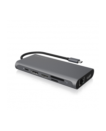 ICY BOX IB-DK4050-CPD USB 3.2 Gen 1 (3.1 Gen 1) Type-C 5000 Mbit/s Anthracite, Docking station