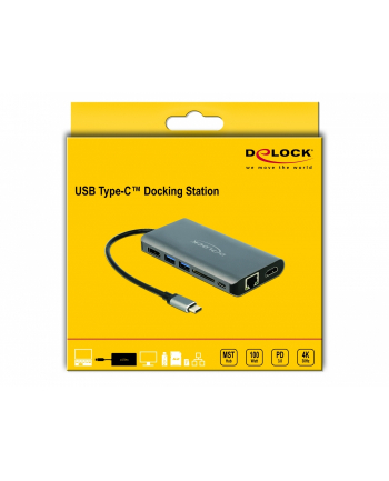 DeLOCK USB-C docking station 4K - HDMI / DP / USB 3.0 / SD / LAN / PD 3.0