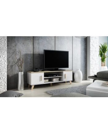 cama meble RTV LOTTA 160 2D2K biały+ dąb sonoma nr 2