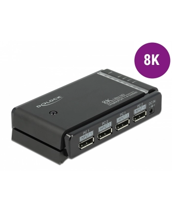 DeLOCK DisplayPort 1.4 Switch 2 x 2 DisplayPort in to 1 x 2 DisplayPort out 8K, DisplayPort Switch (black) nr 1