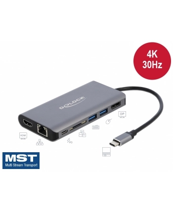 DeLOCK USB-C docking station 4K - HDMI / DP / USB 3.0 / SD / LAN / PD 3.0 nr 2
