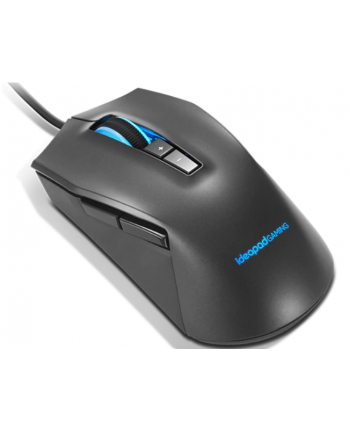 Lenovo IdeaPad Gaming M100 RGB Gaming Mouse, Black, Ergonomic shape; 2 zone RGB; 7-colour circulating backlight; 1000 rps report rate, Wired via USB 2.0