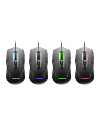 Lenovo IdeaPad Gaming M100 RGB Gaming Mouse, Black, Ergonomic shape; 2 zone RGB; 7-colour circulating backlight; 1000 rps report rate, Wired via USB 2.0