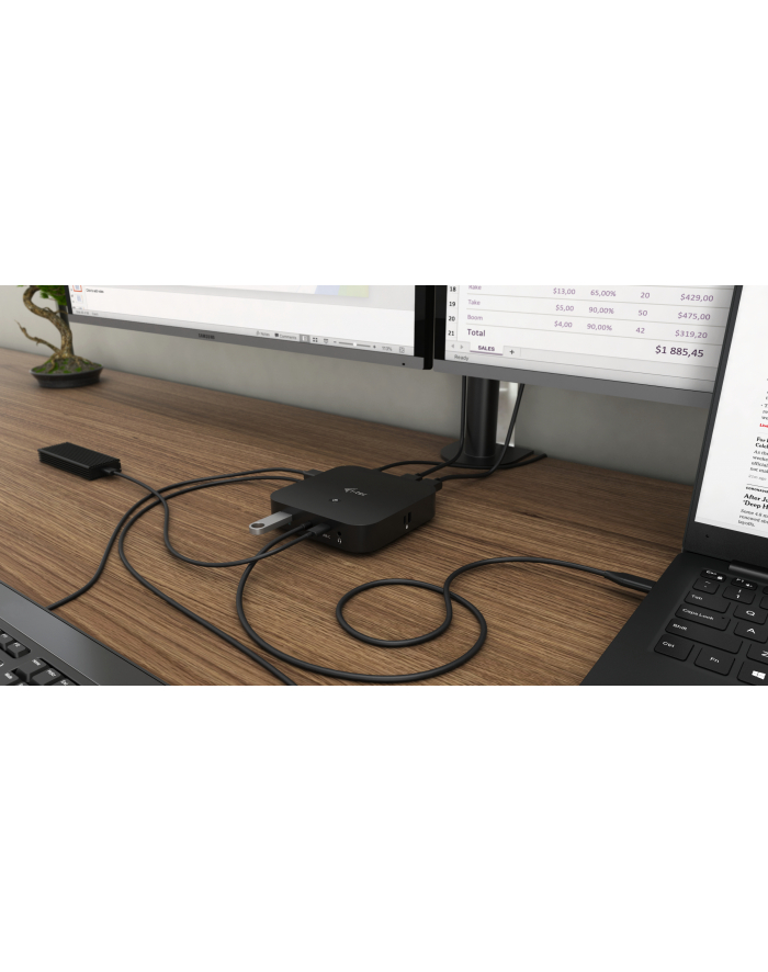 Stacja dokującą USB-C Dual Display Docking Station Power Delivery 100 W + i-tec Universal Charger 112 W główny