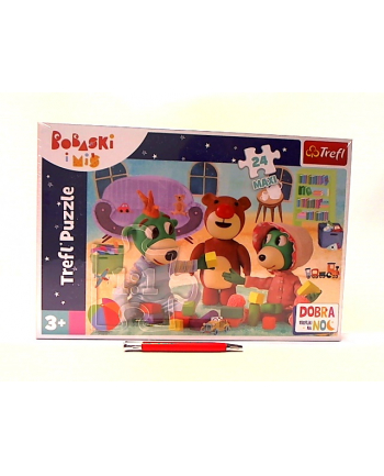 Puzzle 24 MAXI Zabawy Treflików przed snem. Dobranoc Trefliki na noc / Bobaski i Miś 14325 TREFL