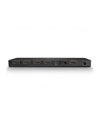 Lindy 38231 Rozdzielacz (przejściówka, spiltter) HDMI 4K UHD 4-portowy z audio, portem optycznym i analogowym Polska Gwarancja