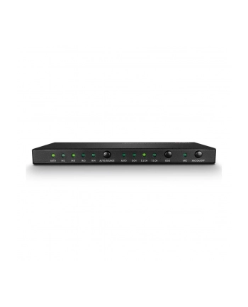 Lindy 38249 Przełącznik (switch) 4-portowy HDMI 4K UHD z audio, portem optycznym i analogowym + pilot IR Polska Gwarancja nr 1