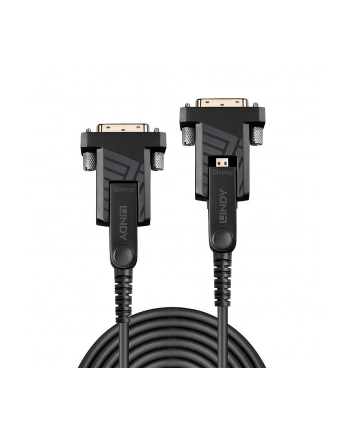Lindy 38323 Hybrydowy kabel optyczny światłowodowy HDMI 2.0 18G z wymiennymi/odłączanymi wtykami HDMI i DVI 40m