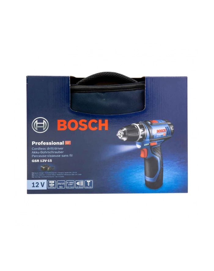 Bosch Wiertarko-Wkrętarka Akumulatorowa Gsr 12V-15 Professional 2X Li-Ion 2.0Ah 060186810F główny