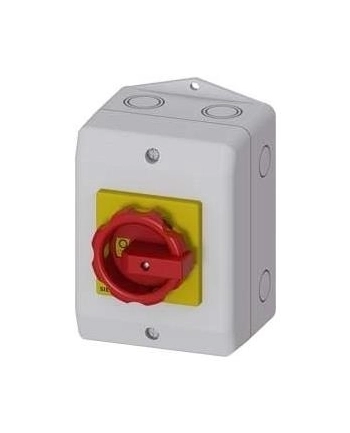Siemens Łącznik krzywkowy 0-1 3p 16a obudowa IP65 152/110/117mm żółty/czerwony sentron 3LD2064-0TB53 nr 1