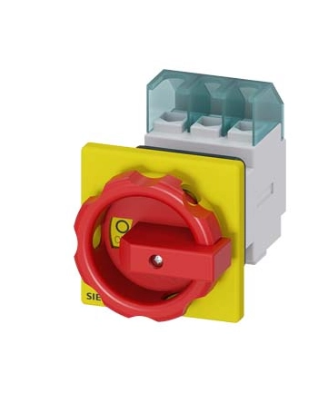 Siemens Łącznik krzywkowy 0-1 3p 32a ip65 83/67/116.5mm żółty/czerwony sentron 3ld2254-0tk53 nr 1