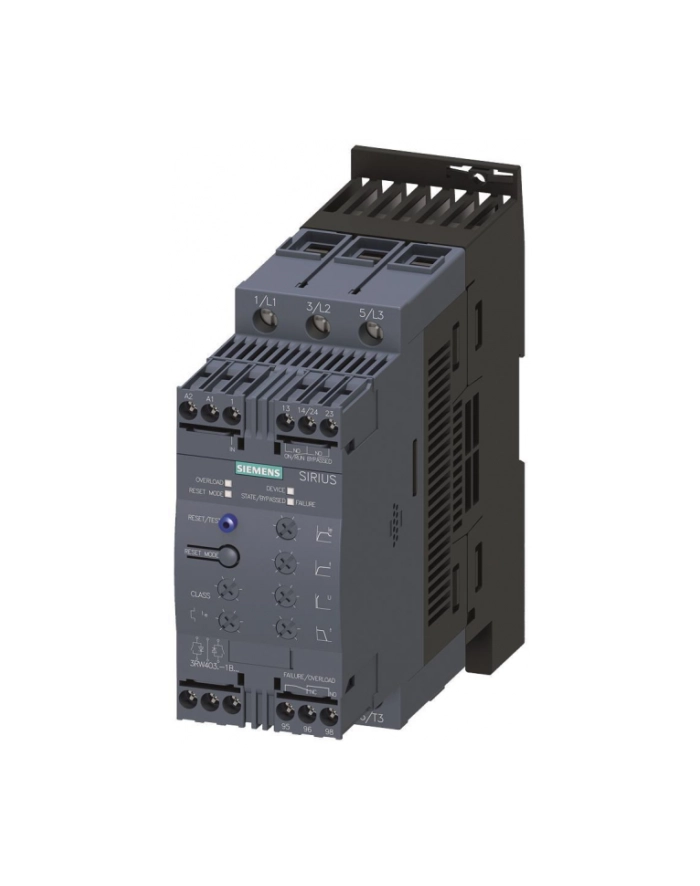 Siemens Softstart 3-fazowy 200-480v ac 63a 30kw/400v 110-230v ac/dc s2 ip00 55/160/170mm 3RW4037-1BB14 główny