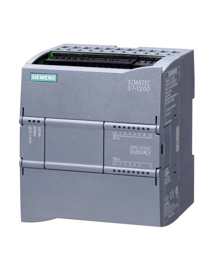 Siemens Moduł podstawowy PLC 8we 6wy+2we analogowe 24V DC 75kB SIMATIC S7-1200 CPU 1212C 6ES7212-1HE40-0XB0 główny