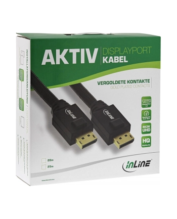 InLine DisplayPort Kabel aktywny czarny pozłacane kontakty 20m 4K (17120A) nr 1