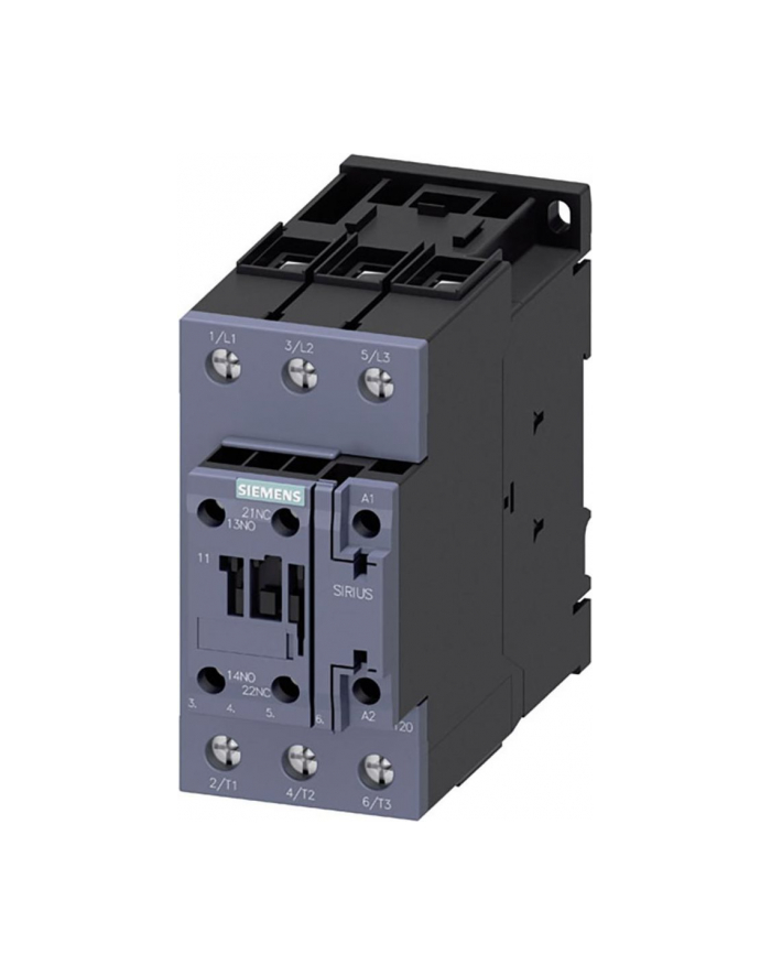 Siemens Stycznik 3-Biegunowy Ac-3 40A 18,5Kw/400V Cewka : 230V 50Hz Ac 1No+1Nc 3Rt2035-1Ap00 3Rt20351Ap00 główny