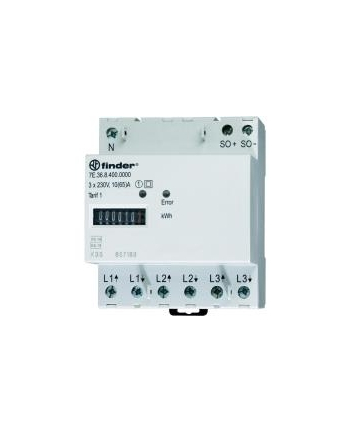 Finder Licznik prądu przemiennego 3 x 230 V, 65 A MID 7E.36.8.400.0010