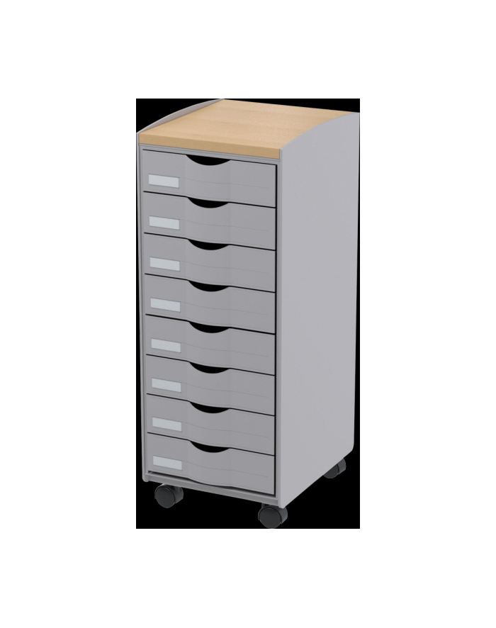 Paperflow Organizer mobilny 8 szuflad 74,5x28,8x35cm szary z bukowym blatem główny