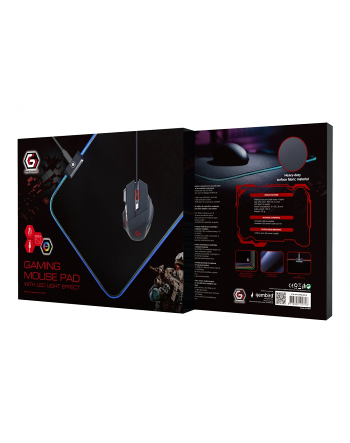 gembird Podkładka pod mysz LED rozmiar M główny