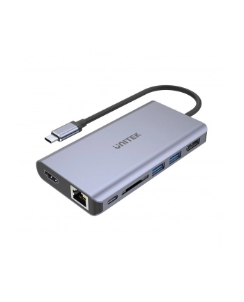 UNITEK D1056A Hub USB-C 2x USB 3.1 HDMI DP RJ45 SD Reader nr 2