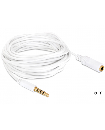 DELOCK minijack 3.5mm M/F 4 Pin cable 5m white for iPhone