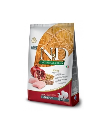 FARMINA N'D ANCESTRAL GRAIN DOG LIGHT - CHICKEN  SPELT OATS AND POMEGRANATE ADULT MEDIUM ' MAXI 12kg nr 1
