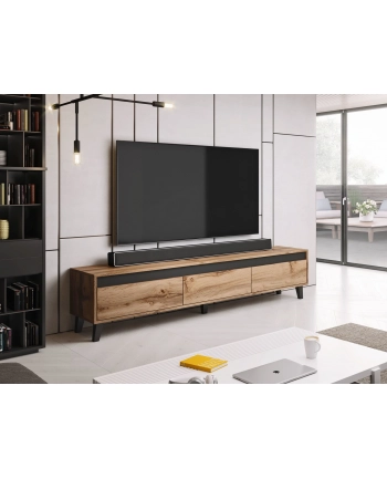 cama meble Szafka RTV NORD 185cm dąb wotan/antracyt nr 2